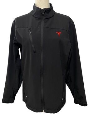 Tesla Motors Soft Shell Windbreaker Jacket Men’s Size M (Approx) Black Red